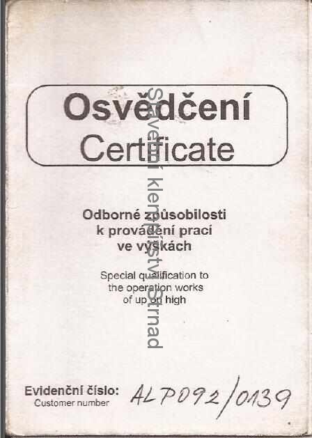 žosvědčení
